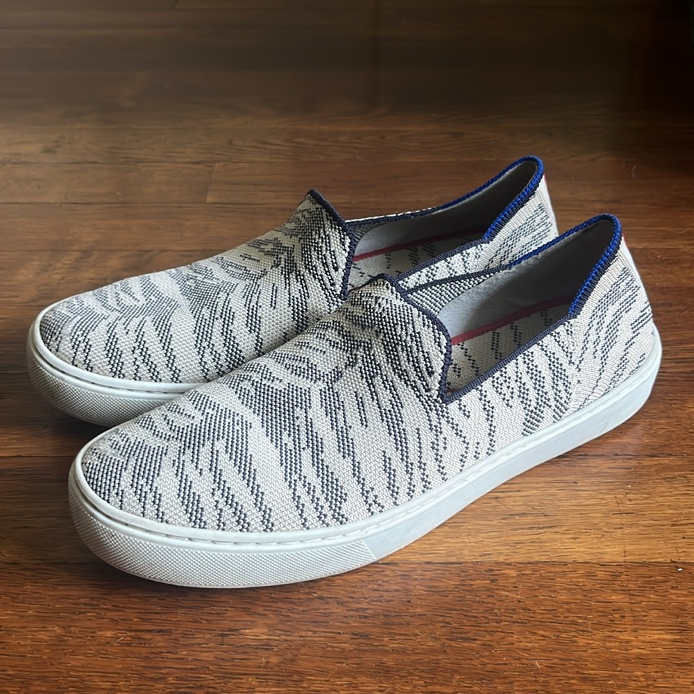 Rothy's Cream and Black Patterned Sneakers - Picture 4 of 11